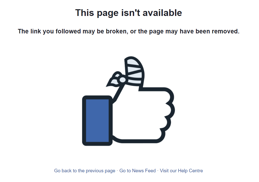 404 ошибка на facebook