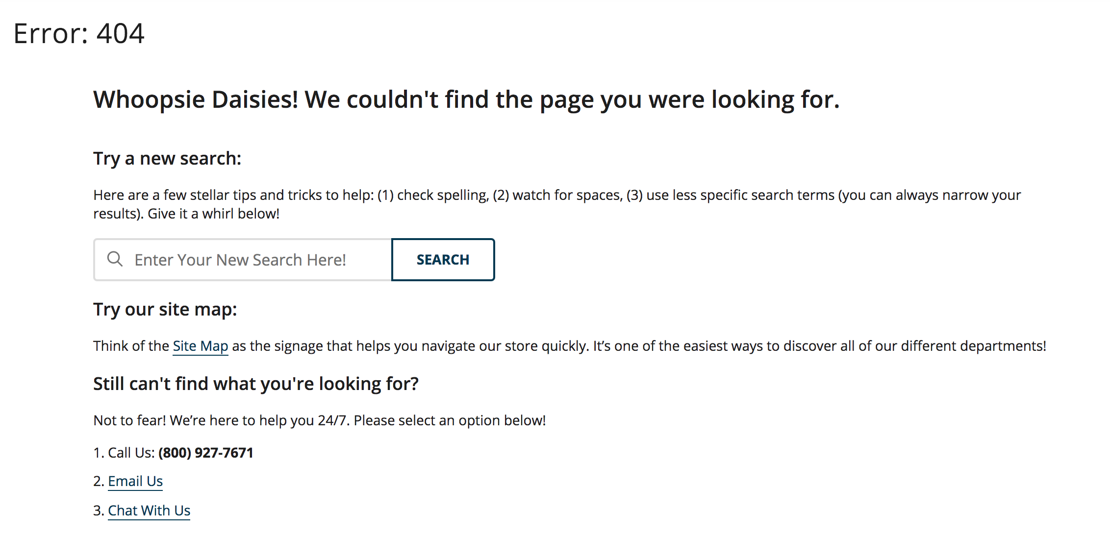 404 ошибка на zappos
