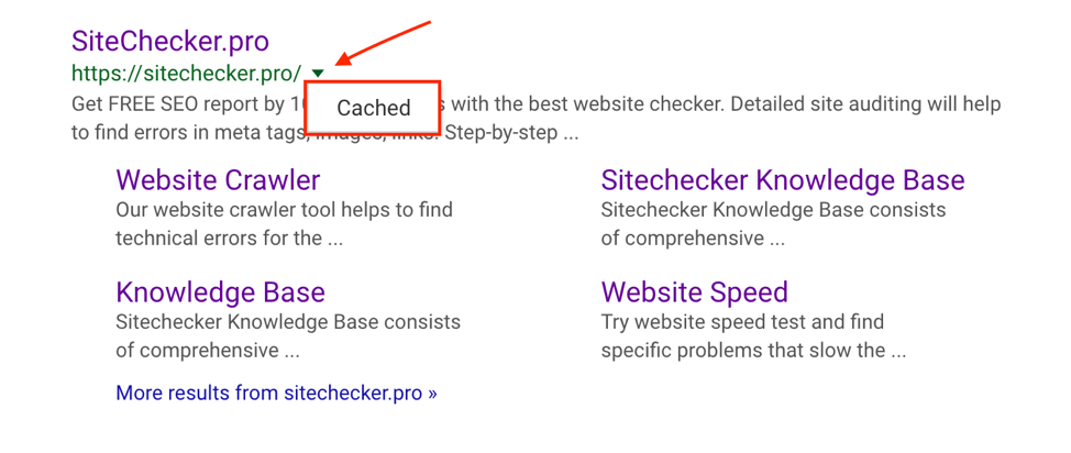 google cache page