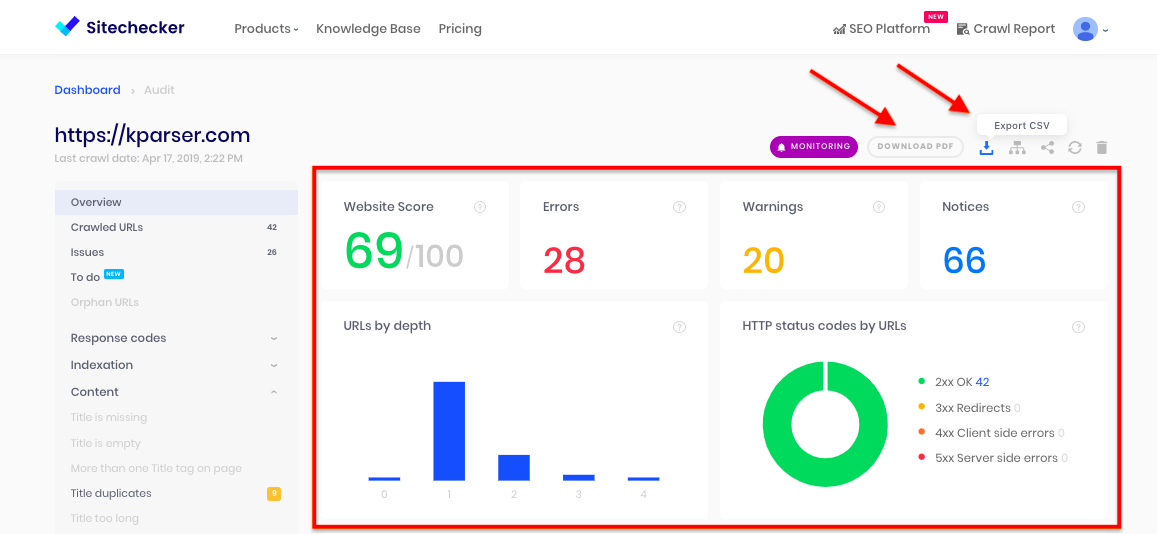 how to crawl a website with Sitechecker2