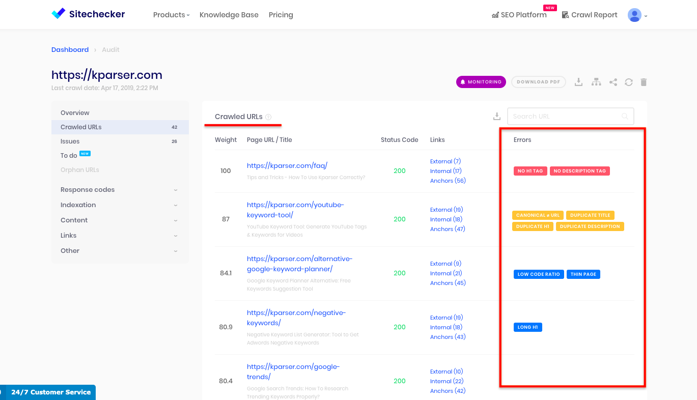 how to crawl a website with Sitechecker3