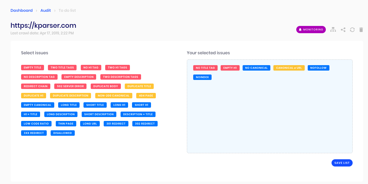 how to crawl a website with Sitechecker4