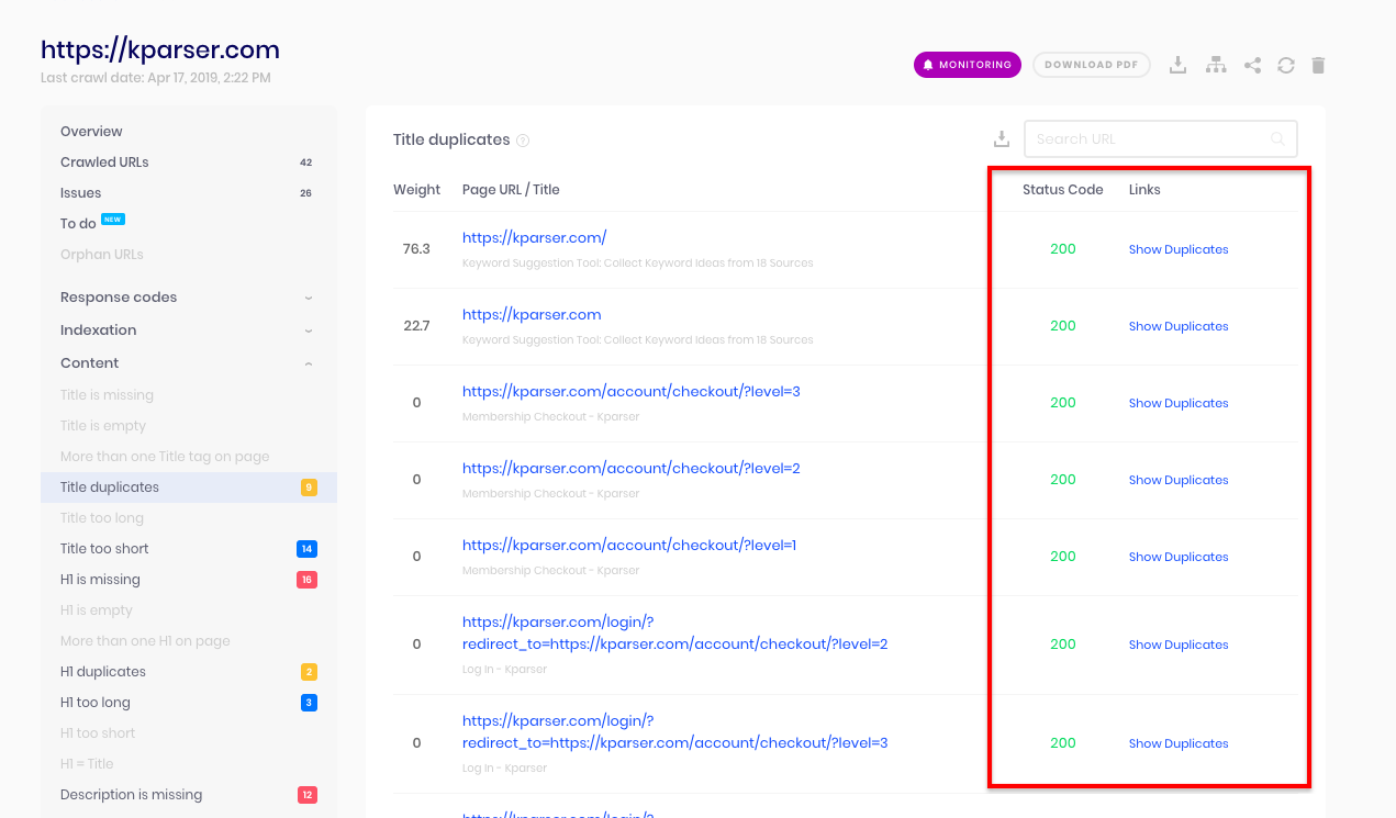 how to crawl a website with Sitechecker7